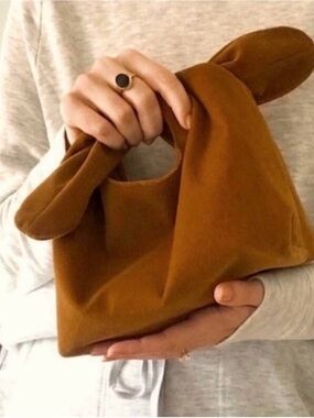 Merit mustard velvet makeup bag NWT